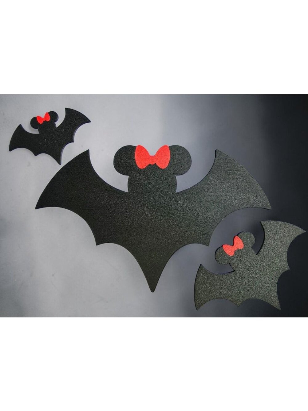 MInnie Mouse Magnetic Bat Decor Set With Red Bow Design - Halloween Decoration -